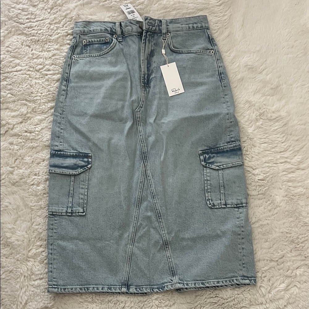 Rails Light Blue Denim Pencil Skirt